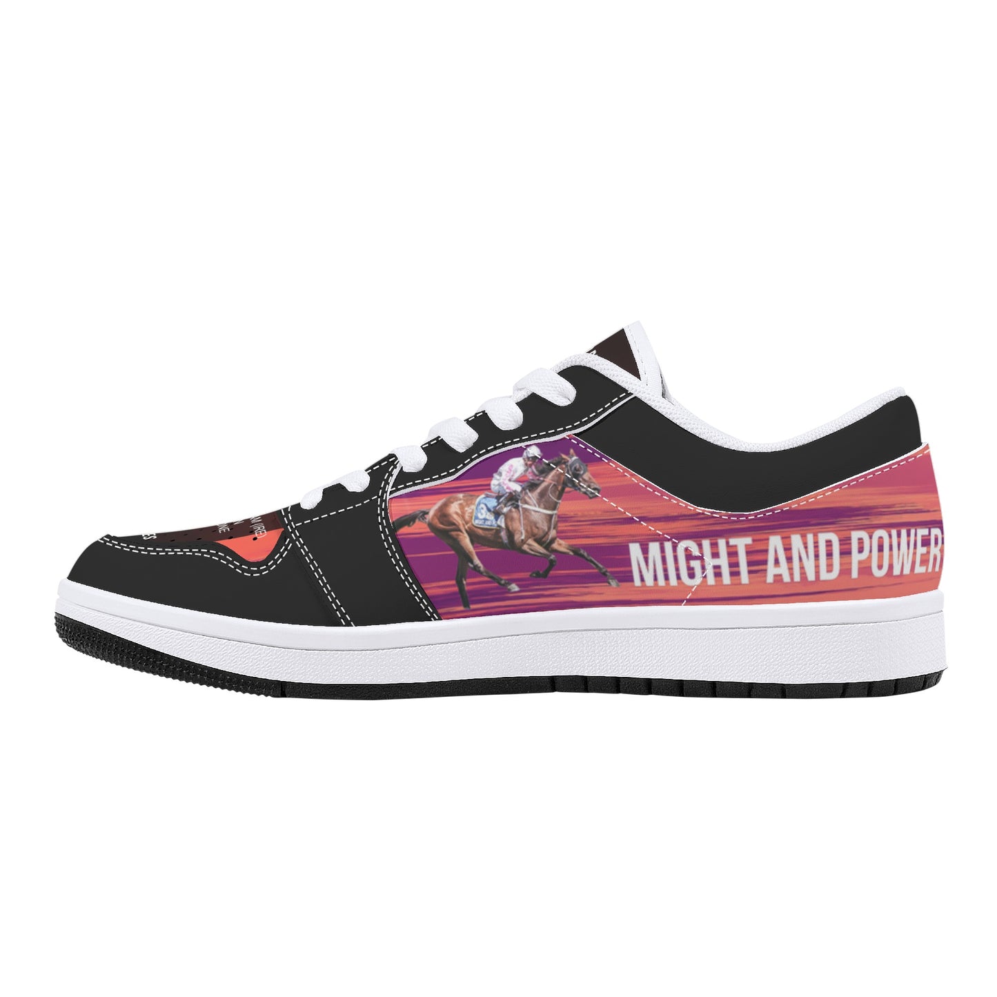 MIGHT AND POWER Mens Low Top Leather Sneakers