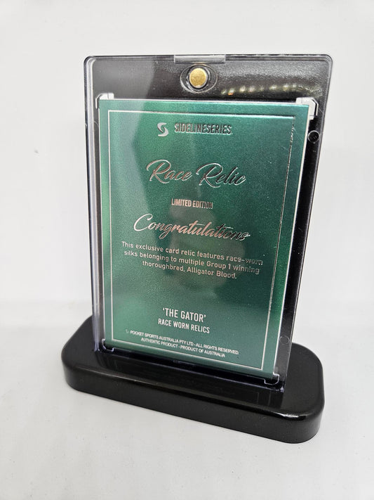 Alligator Blood Race Worn Silks relic card