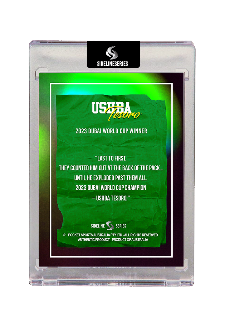Ushba Tesoro Holofoil Trading Card – Dubai World Cup Winner | Japanese Horse Racing