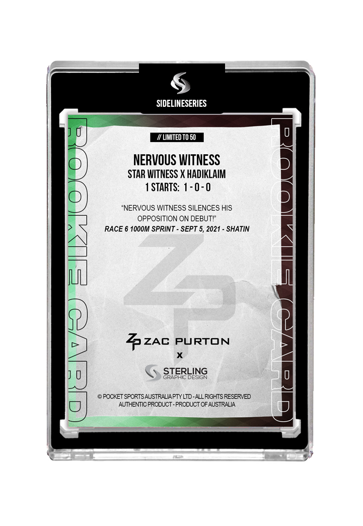 Nervous Witness x Zac Purton ROOKIE card