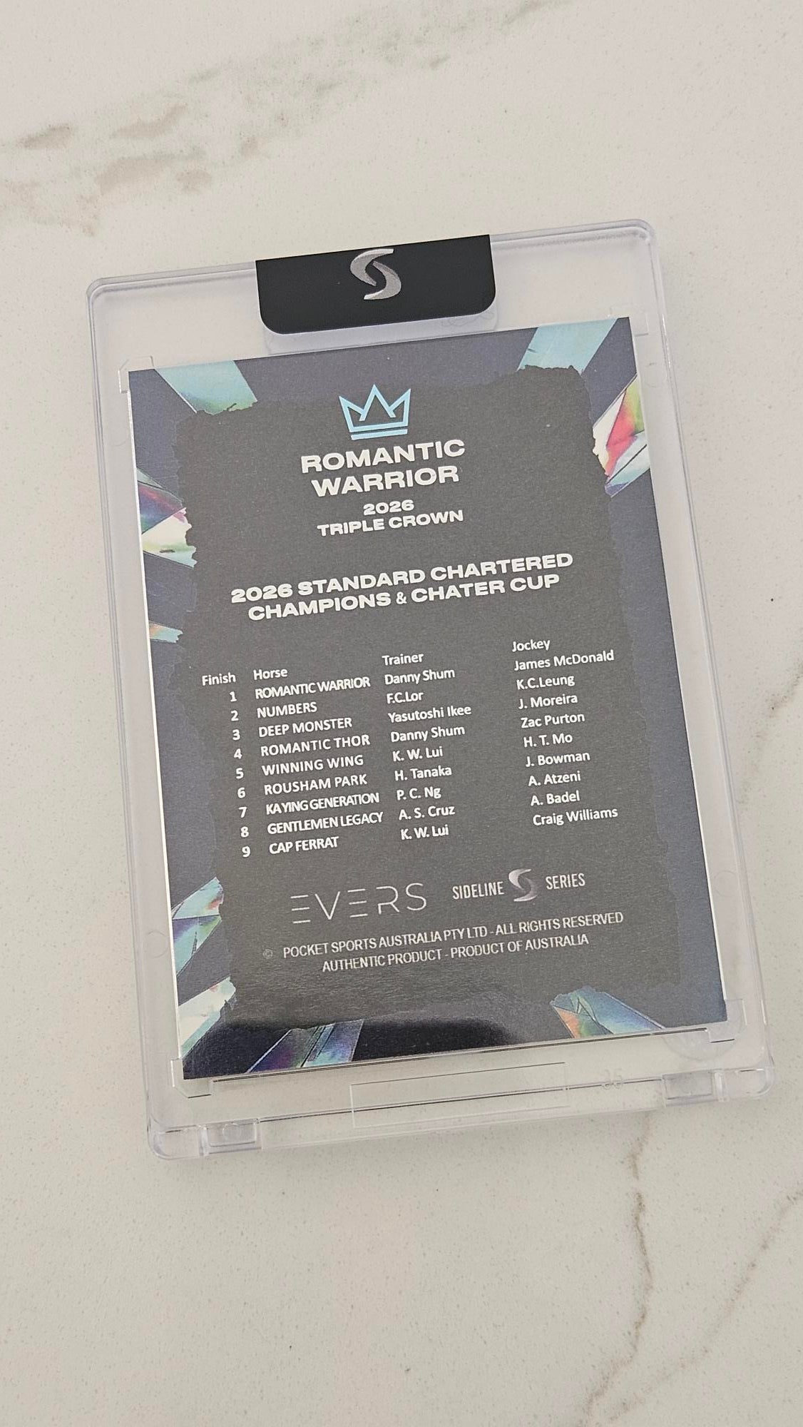 Romantic Warrior Triple Crown win card #1