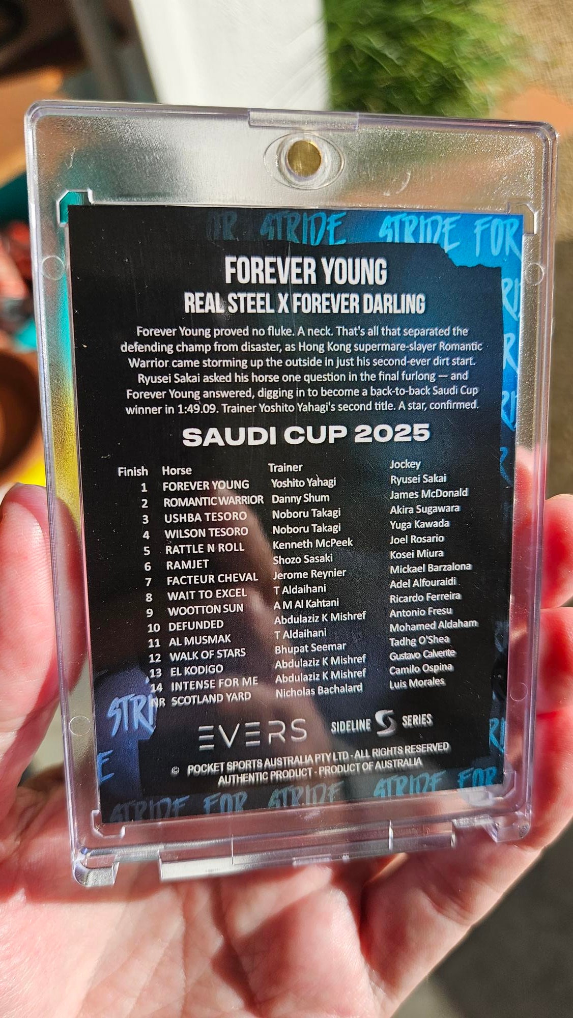 Saudi Cup 2025 "Stride for Stride" Trading Card #1 – Horse Racing Collectible