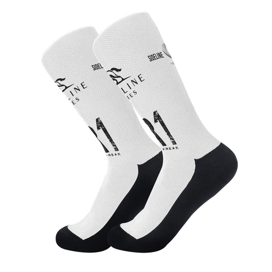 Polyester & Cotton GR1 Racing Freak Crew Socks - Ideal for Sports & Fashion, Reinforced Heel and Toe, Seamless Toe