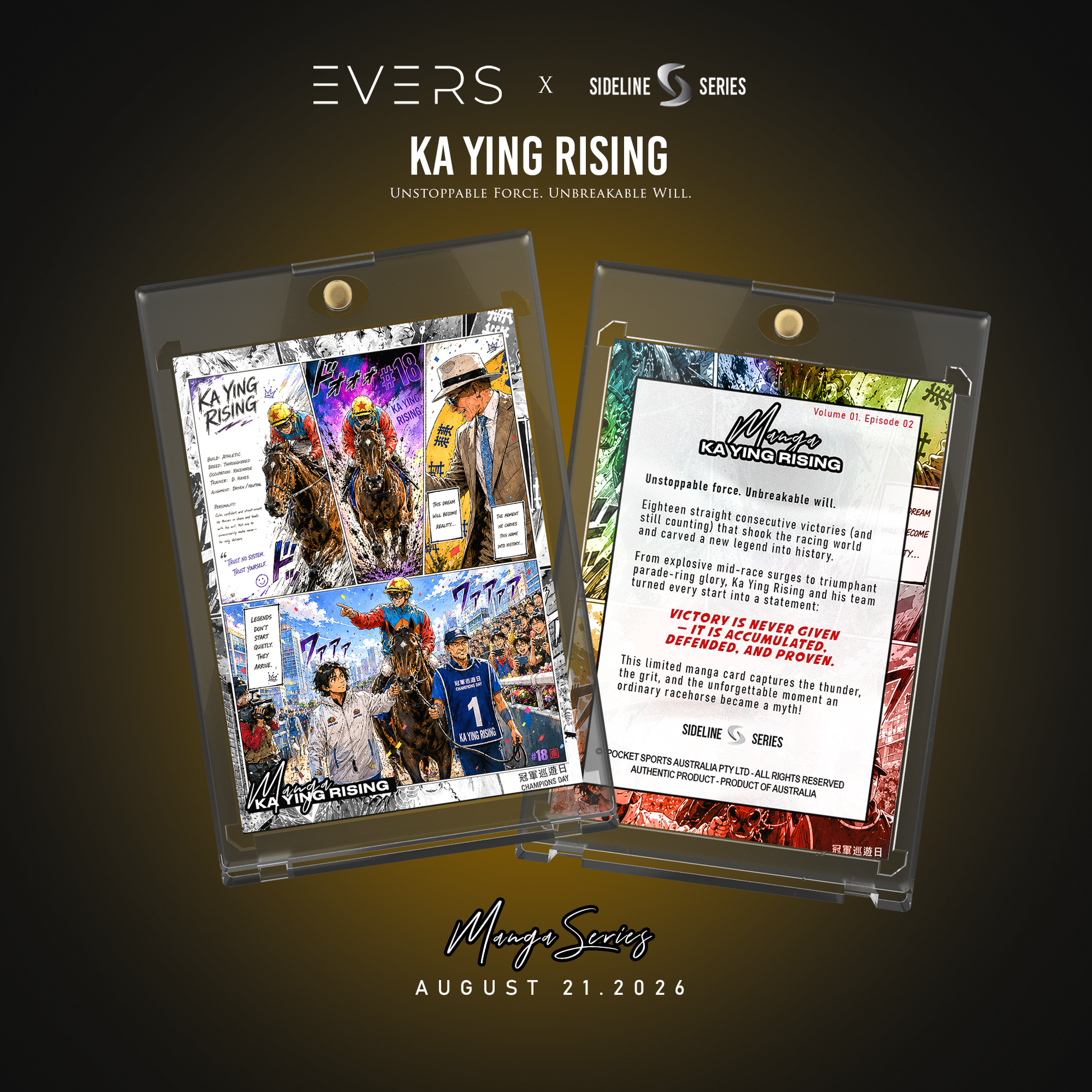 Manga Ka Ying Rising Trading Card — EVERS x Sideline Series Vol.01 Ep.02, front and back artwork